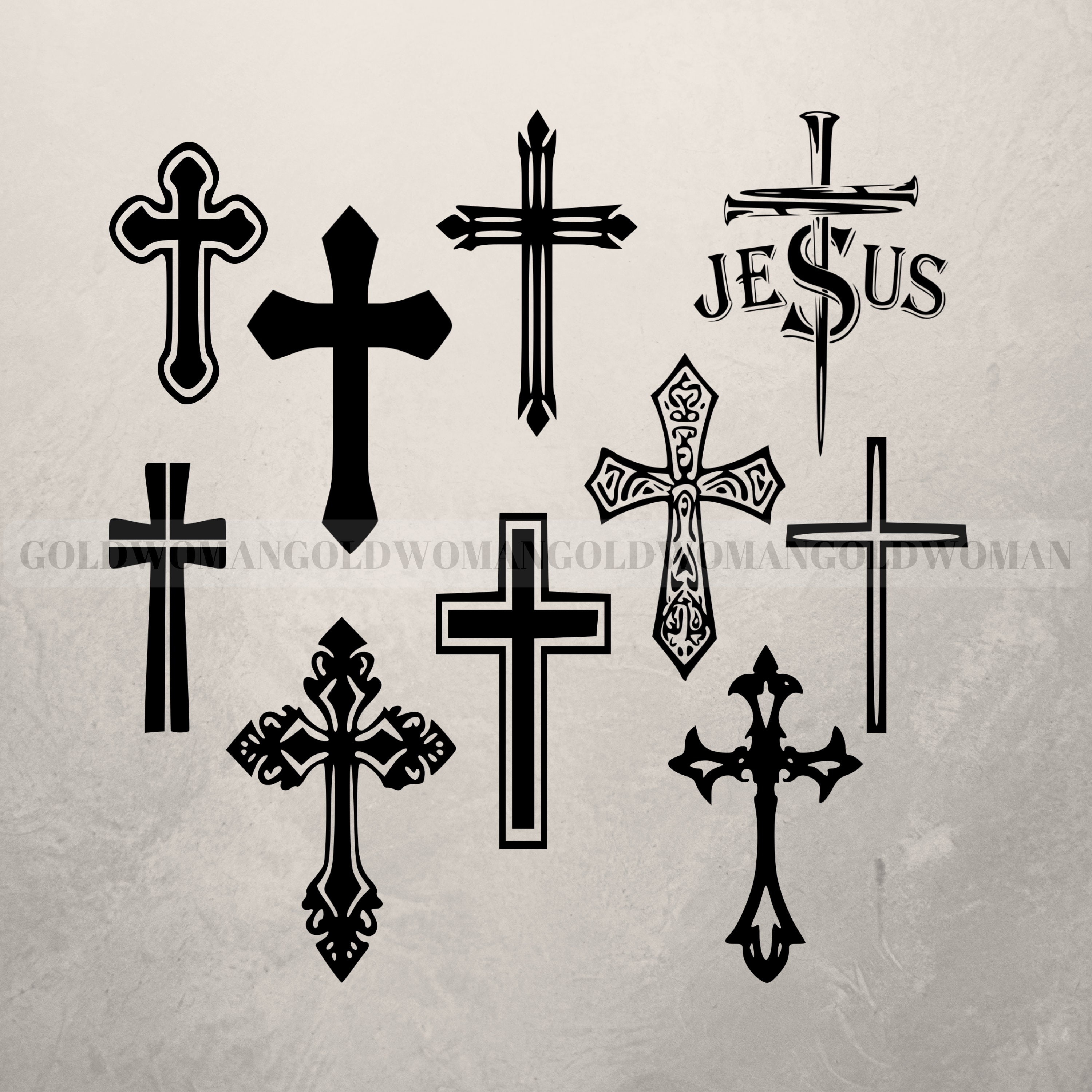 Free Crosses Svg Bundle, Christian Cross Svg, Silhouette, Digital