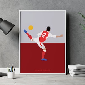 Olivier Giroud Arsenal Gunners Scorpion Kick Voetbal Poster Print Artwork