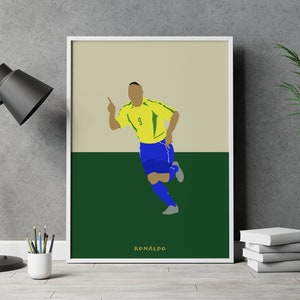 Ronaldo R9 Brazil Football Poster Print Artwork