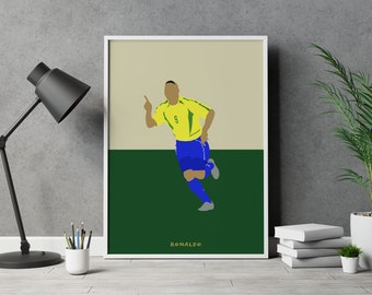 Ronalo R9 Brasilien Fußball Poster Kunstdruck Kunstwerk
