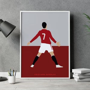 Cristiano Ronaldo Siuuu CR7 GOAT Manchester United Football Poster Print Artwork