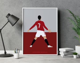 Cristiano Ronaldo Siuuu CR7 GOAT Manchester United Football Poster Print Artwork