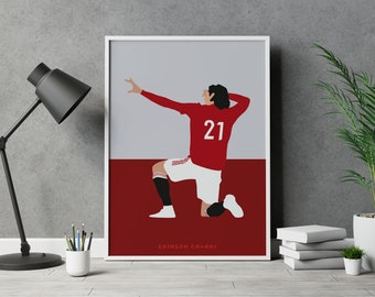 Edinson Cavani Manchester United Minimalist Football Poster | El Matador Art Print
