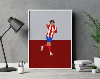 Joao Felix Atletico Madrid Minimalist Football Poster | Portuguese Talent Art Print