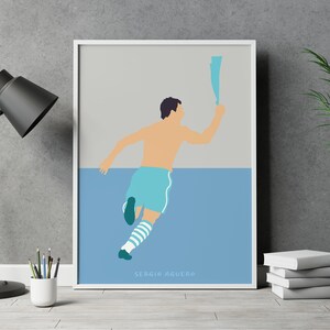 Sergio Aguero Manchester City Football Poster