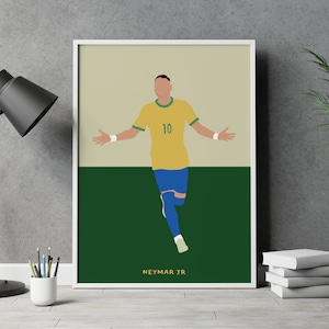 Neymar Jr Brazil Football Poster