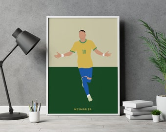 Neymar Jr Brazil Football Poster