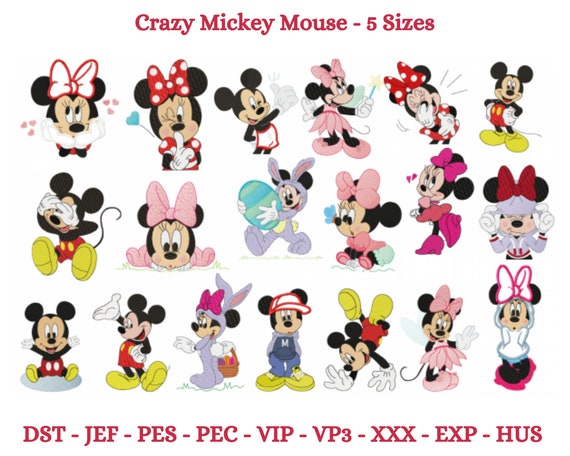 Mickey Mouse Borduurontwerpen, Minnie Mouse Machine Borduurwerk.