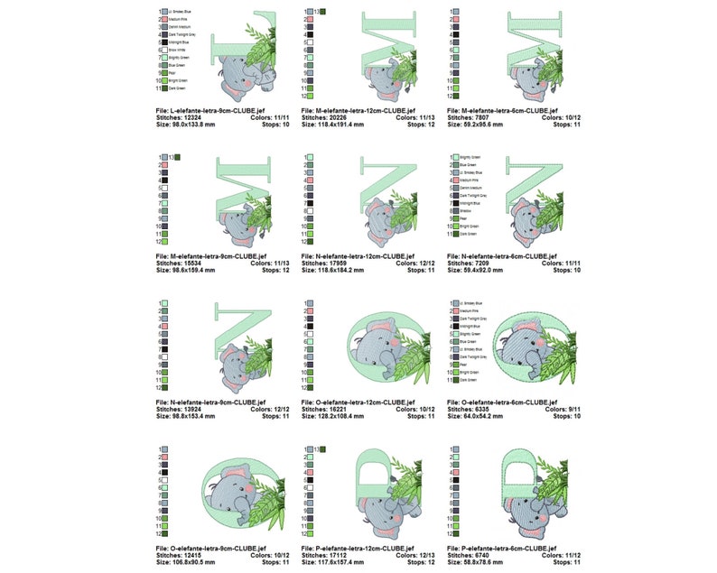 Elephant embroidery designs, Cute Elephant Machine Embroidery Design, Elephant Florl embroidery pattern, 3 Sizes, Instant download image 5