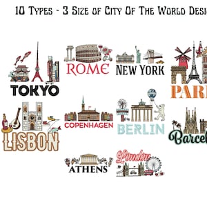 City Of The World Embroidery Designs - Instant Download
