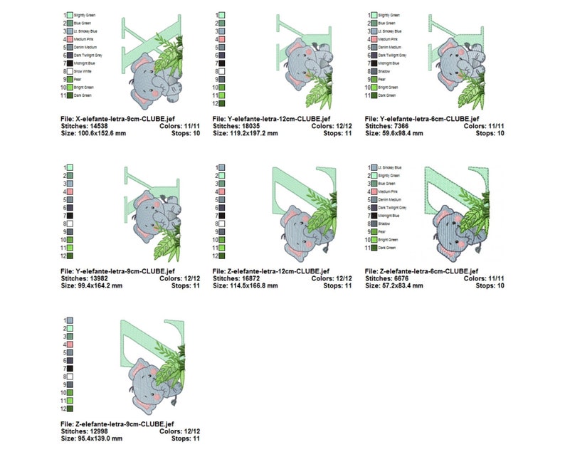 Elephant embroidery designs, Cute Elephant Machine Embroidery Design, Elephant Florl embroidery pattern, 3 Sizes, Instant download image 8