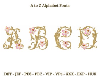 Font Machine Embroidery Pattern - Alphabet Embroidery Design - Instant Download