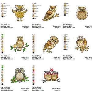 Owl Machine Embroidery Design - 20 Types - 1 Sizes - Instant Download ...