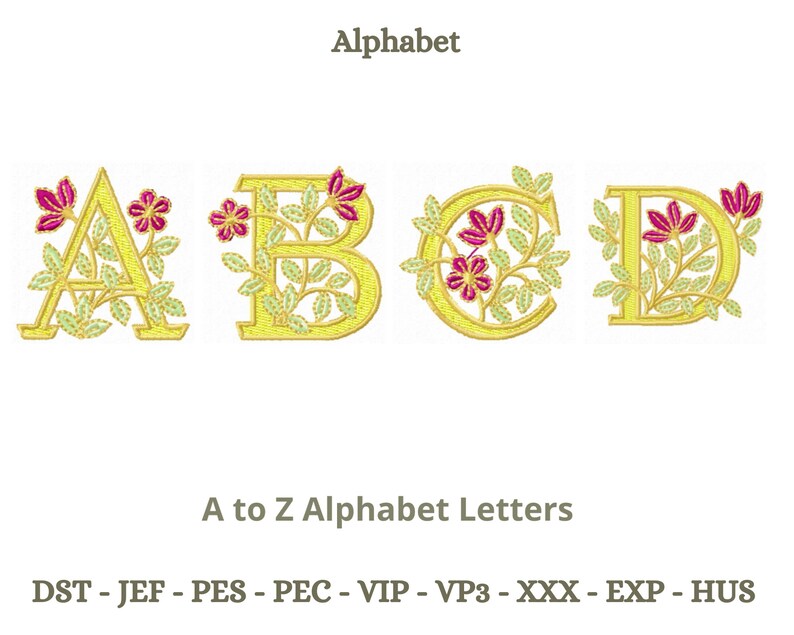 Creative Monogram Embroidery Design Font Machine Etsy