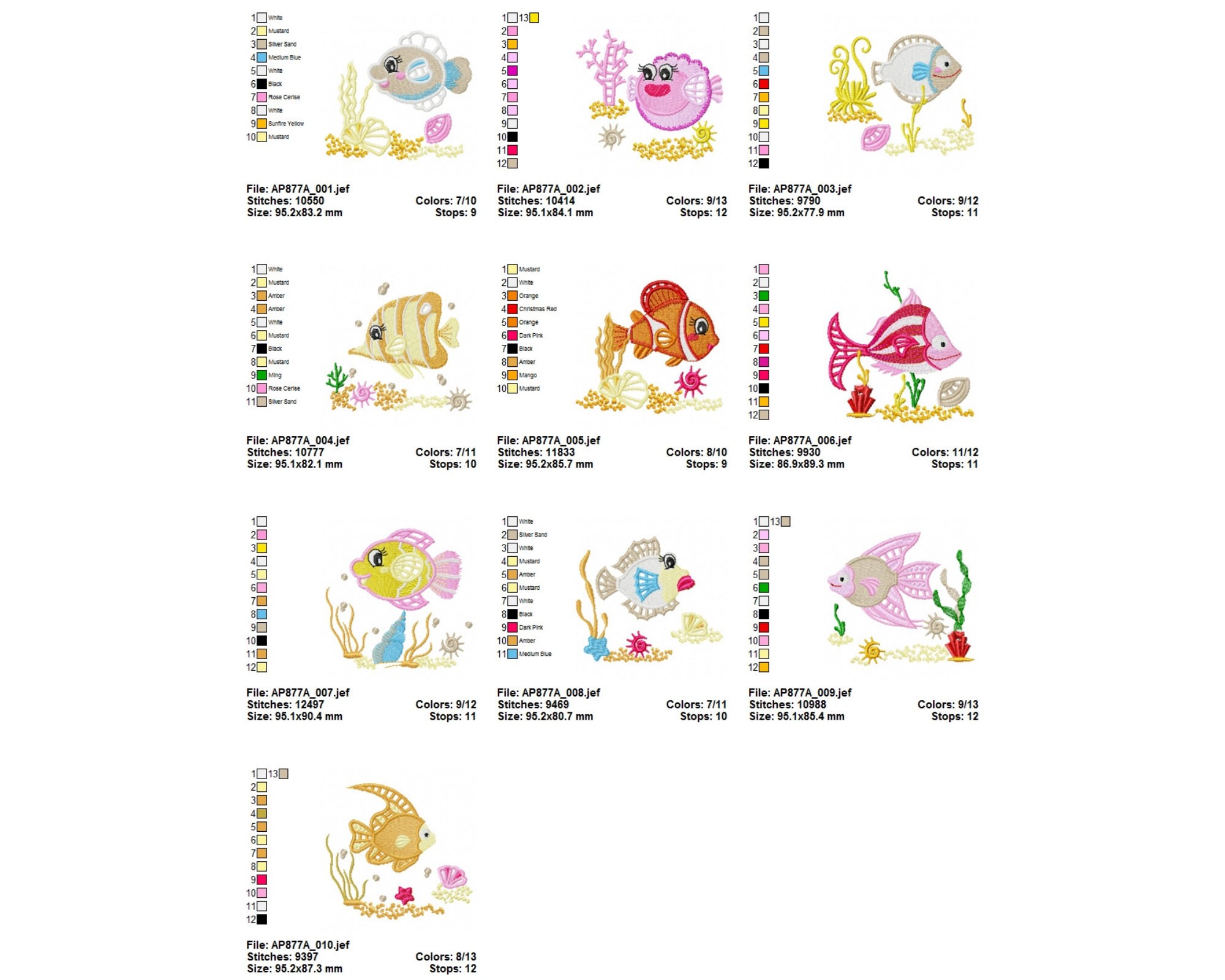 Embroid Fish Pattern Aquarium Fish Sea Embroidery Designs, Golden Fish Aquarium Machine ...