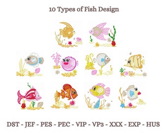 aquarium fish sea embroidery designs, Golden Fish Aquarium Machine Embroidery Design, fish embroidery pattern, Instant download