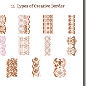 Creative Border embroidery designs, Flower Border  Machine Embroidery Design, Beautiful Floral  embroidery pattern, Instant download