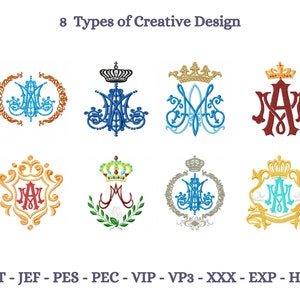 Creative Embroidery Design - Machine Embroidery Pattern - 8 Types - Instant Download