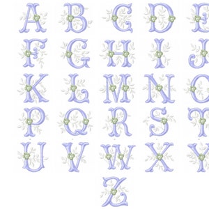 Floral Alphabet Stickmuster, Hochzeit Alphabet Stickmuster, Maschinenstickmuster, Maschinenstickmuster, sofortiger Download