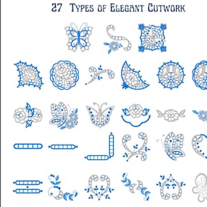 Elegant Cutwork Machine Embroidery Design-27 Types-Instant Download