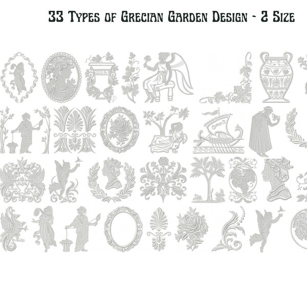 33 Type Grecian Garden Embroidery Designs, Dover North American Indian Motifs Machine Embroidery Design , - 2 Size ,  Instant download