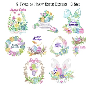 Happy Ester Embroidery Design, Ester  Quotes Machine Embroidery Design, 3 Sizes, Instant download