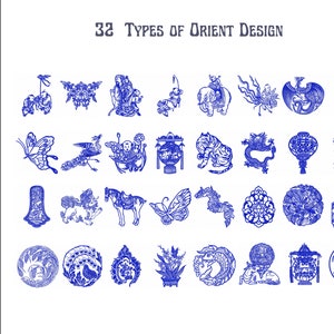 Orient Embroidery Design - Machine Embroidery Pattern - 32 Types - Instant Download