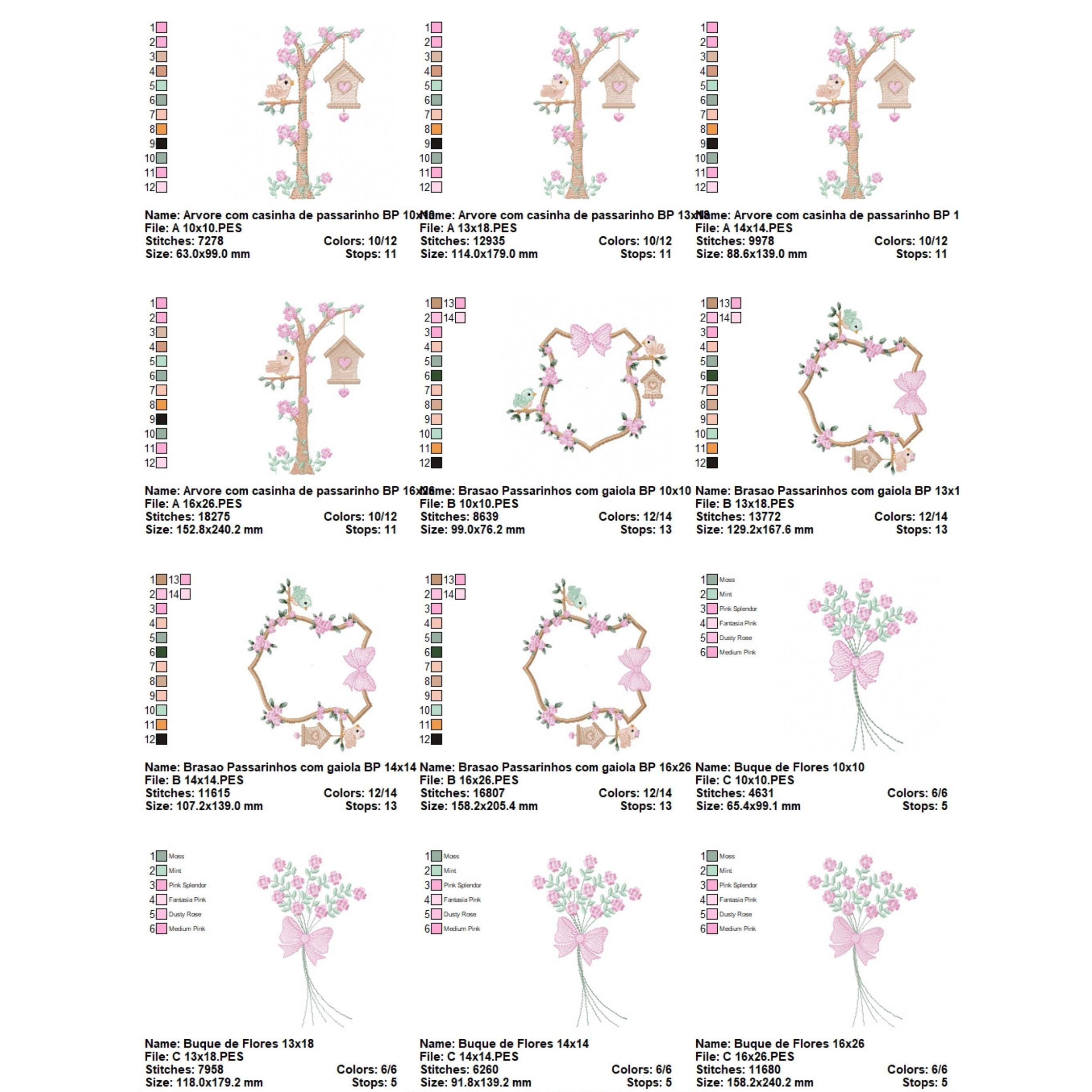 Spring Birds and Birdhouse Machine Embroidery Design Bundle, Floral ...
