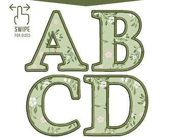 Applique Alphabet Embroidery Design, Satin Stitch Edge Monogram Font, BX +  8 Formats, Machine Embroidery Pattern, 6 Sizes