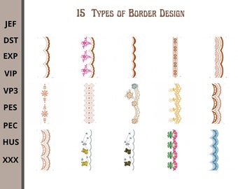 Floral border embroidery designs, Cut work Machine Embroidery Design, Wedding Border embroidery pattern, Instant download