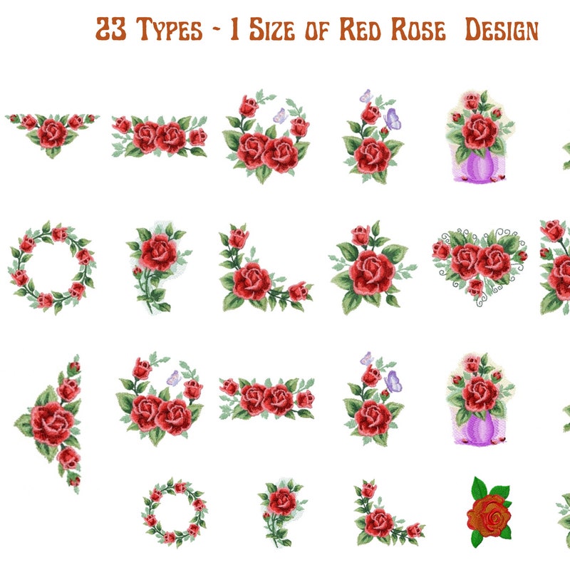 Designs With Red Roses Rose Designs - Etsy
