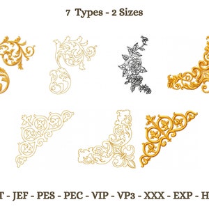 Creative Embroidery Design - Machine Embroidery Pattern - 7 Types - 2 Sizes - Instant Download
