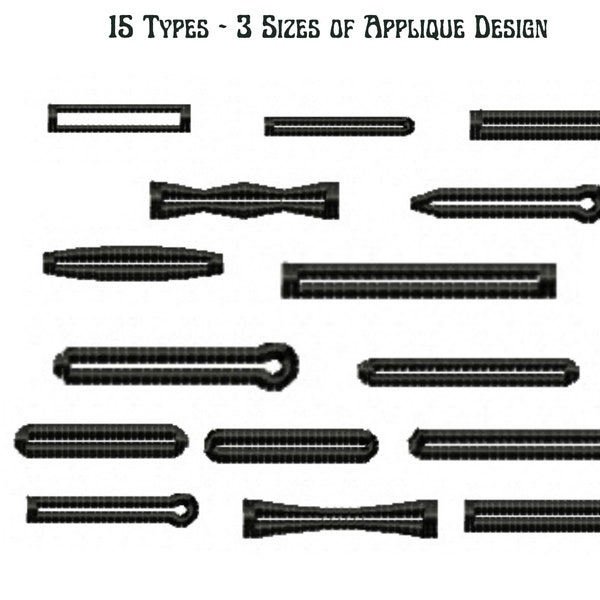 Conceptions de broderie d’applique, conception de broderie de machine de trou de bouton, 3 tailles, téléchargement instantané