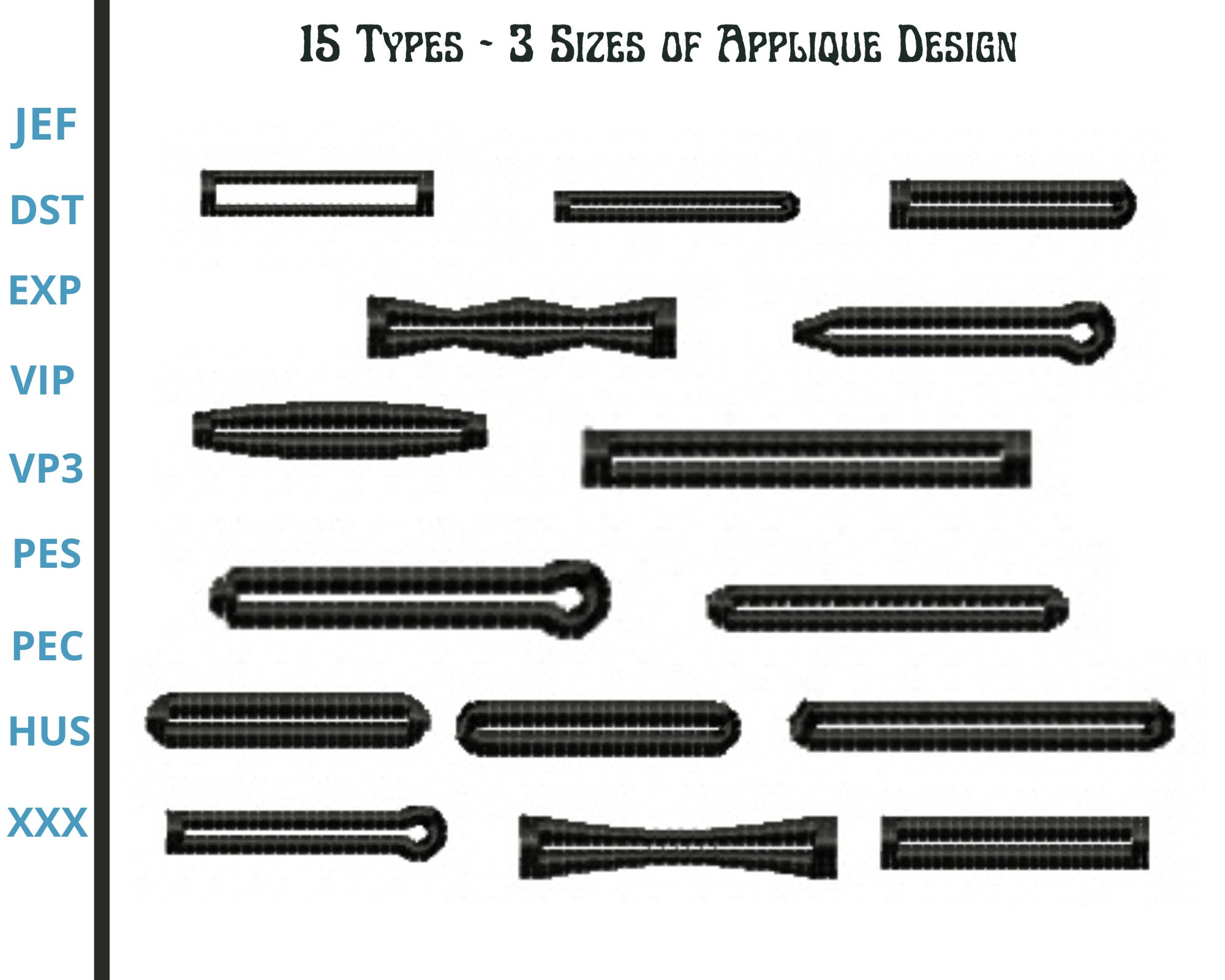 Applique Embroidery Designs, Button Hole Machine Embroidery Design, 3 ...