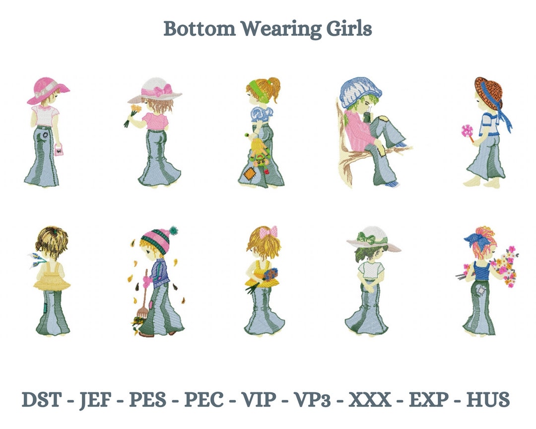 Bottom Wearing Girls Embroidery Design - Fashion Girl - Machine ...