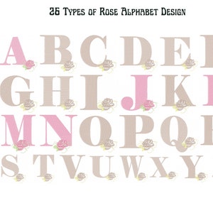 Floral Alphabet Stickmuster, Schrift Maschinenstickerei, Hochzeit Alphabet Stickmuster, sofort download