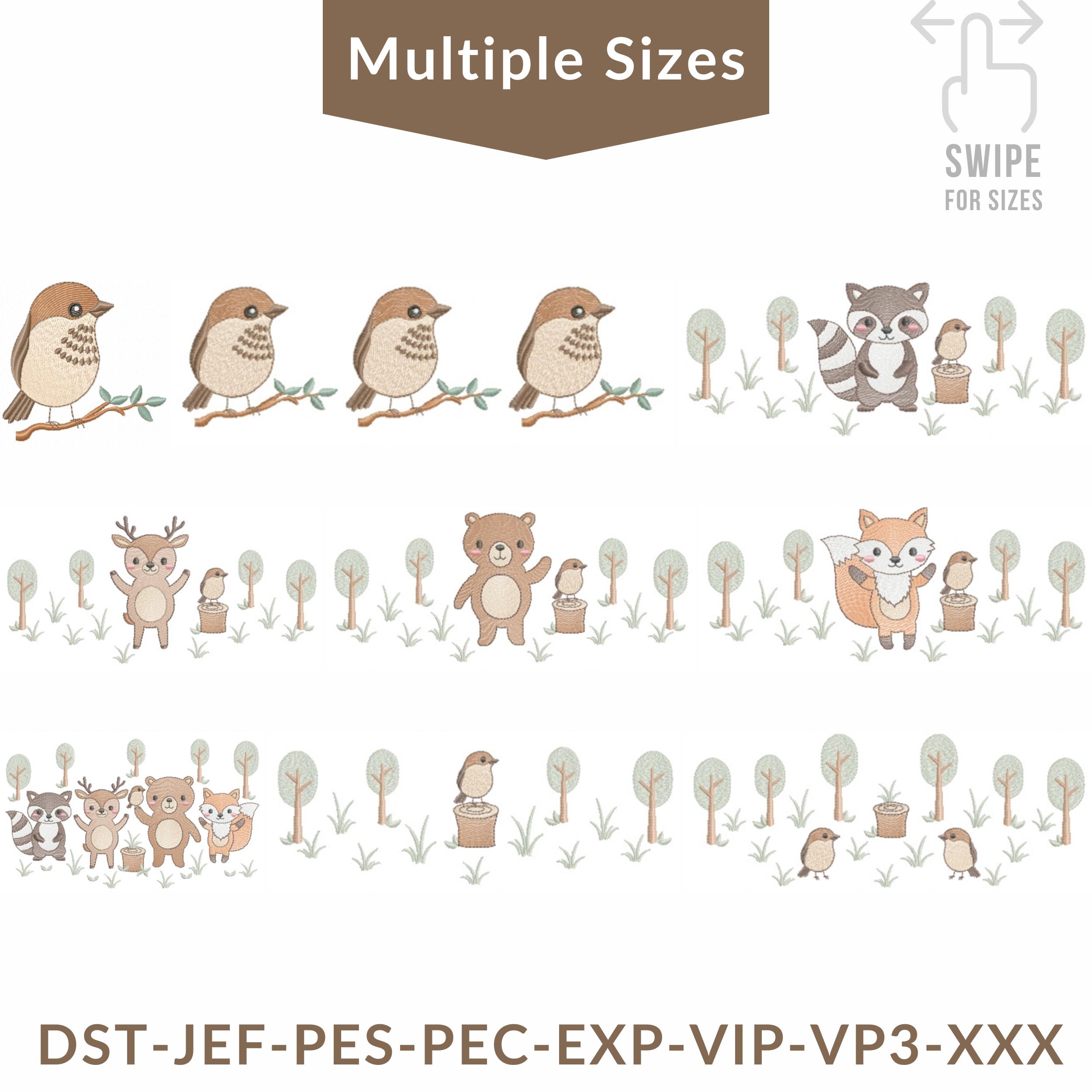 Woodland Animals Machine Embroidery Design Bundle, Forest Friends ...