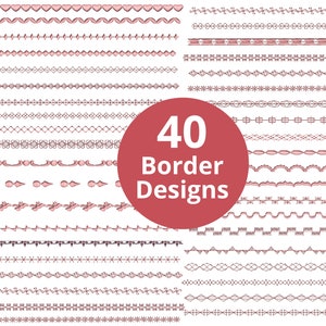 Border Embroidery Designs , Creative Border Machine Embroidery Design, Floral embroidery pattern, Instant download