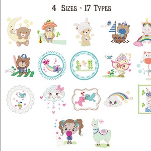 Creative Embroidery Design - Machine Embroidery Pattern - 17 Types - 4 Sizes - Instant Download