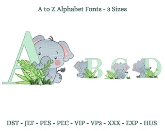 Elephant embroidery designs, Cute Elephant Machine Embroidery Design, Elephant Florl embroidery pattern, 3 Sizes, Instant download