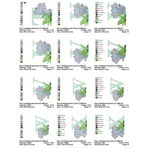 Elephant embroidery designs, Cute Elephant Machine Embroidery Design, Elephant Florl embroidery pattern, 3 Sizes, Instant download image 7