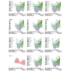 Elephant embroidery designs, Cute Elephant Machine Embroidery Design, Elephant Florl embroidery pattern, 3 Sizes, Instant download image 4