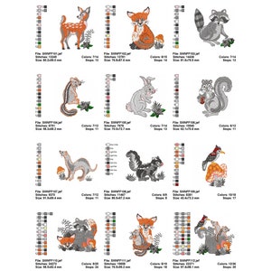 Forest Friend Animals Machine Embroidery Design , Fox and Deer Machine ...