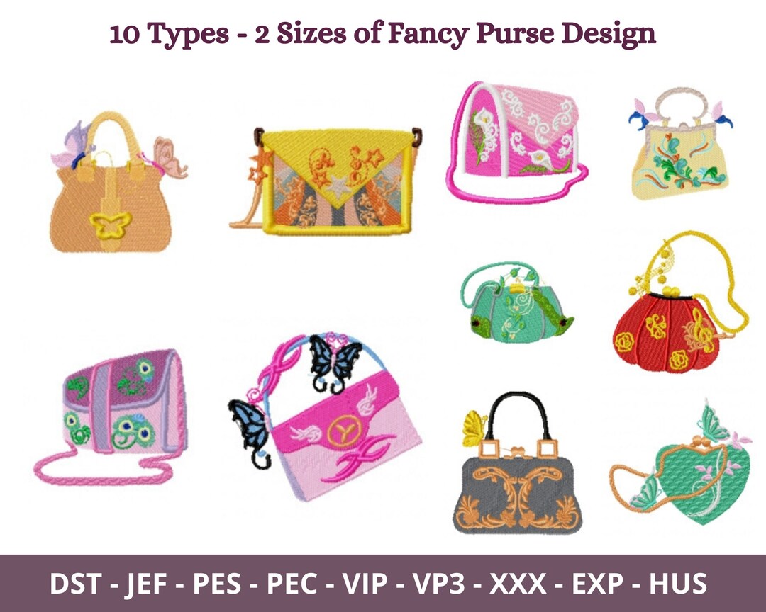 Fancy Purse Embroidery Design Machine Embroidery Pattern Etsy