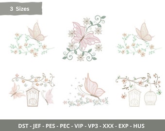 Creative Butterfly Machine Embroidery Design, Beautiful Machine Embroidery Design, Light lamp embroidery pattern, 3 Sizes, Instant download