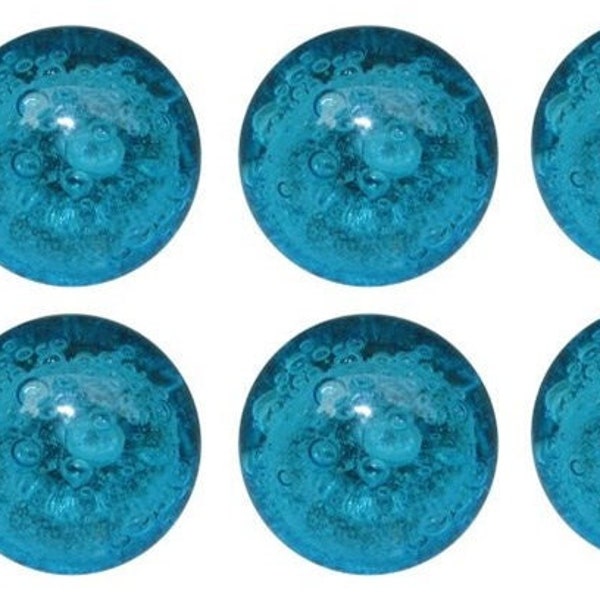 Bubble Glass Blue/Green/Cranberry Drawer Dresser Knobs, Sea Glass Door Knobs, Blue Orb Knobs, Housewarming Gift, Set of 6, Home-Decor