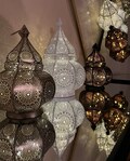 Moroccan Lantern | Handmade Iron Candle Holder with LED Lights
