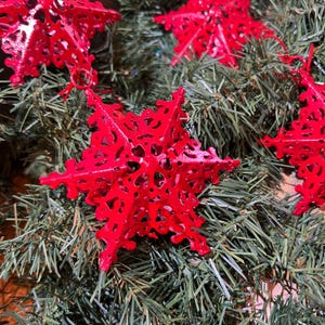 Handmade Iron Snowflake and Star Christmas Ornaments – Glitter & Enamel Finishes