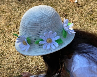 Crochet Daisy Hat Pattern: Toddler to Adult Sizes (PDF Pattern)