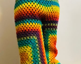 Motif | Pantalon grand-mère | Pantalon hippie au crochet | Modèle au crochet uniquement